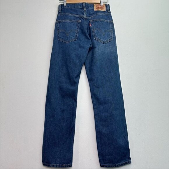 Levi’s 505 Regular Fit Size 29x32 Straight Leg Jeans Dark Stonewash - Picture 4 of 7